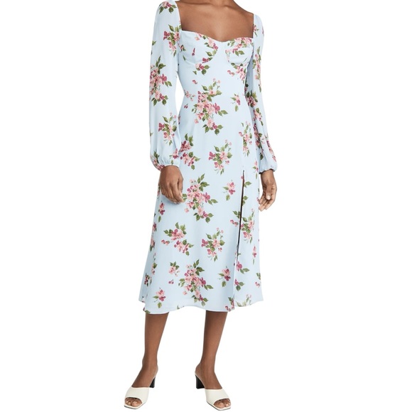 Reformation Floral Midi Dress - Blue and Pink - Picture 1 of 9